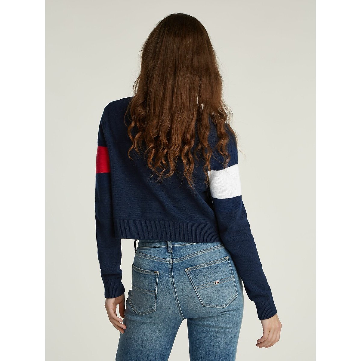 Printed Crew Neck Jumper navy, TOMMY JEANS