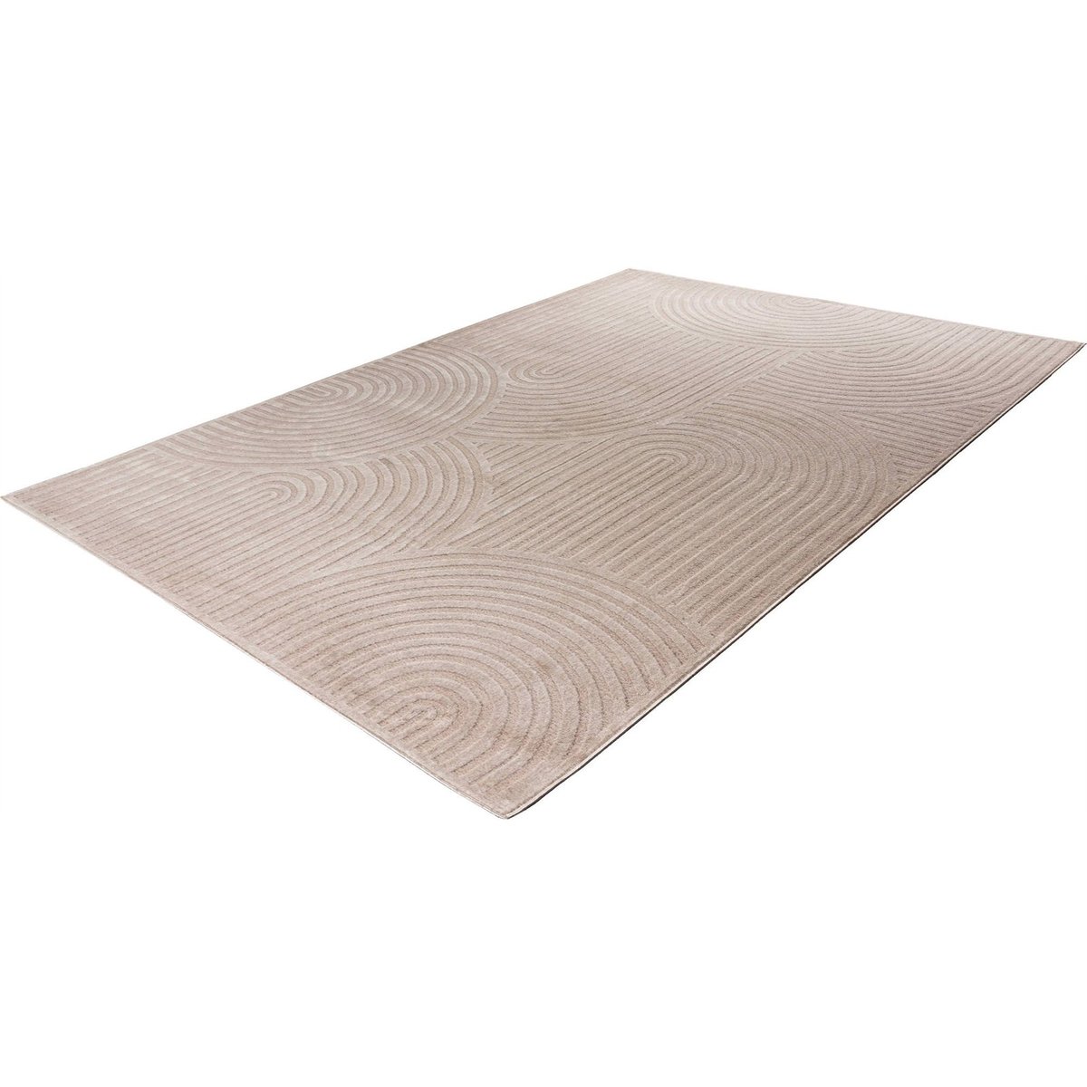 Tapis rectangulaire à relief beige sable clair ton sur ton, ARTE ESPINA