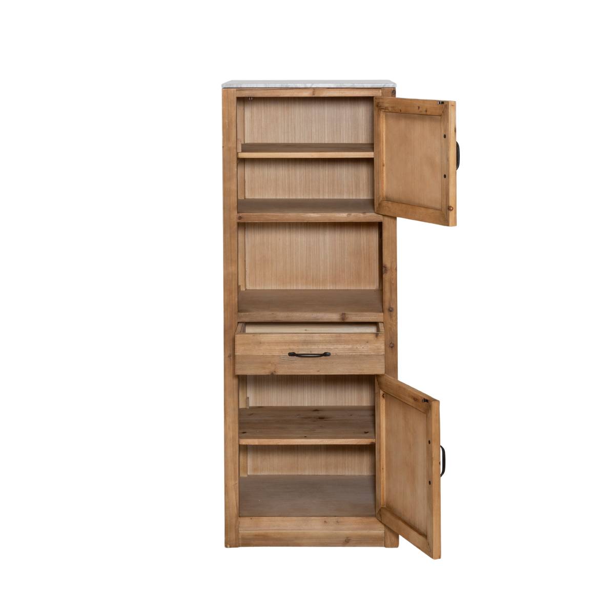 Colonne en bois recyclé et marbre EPURE bois clair, MADE IN MEUBLES
