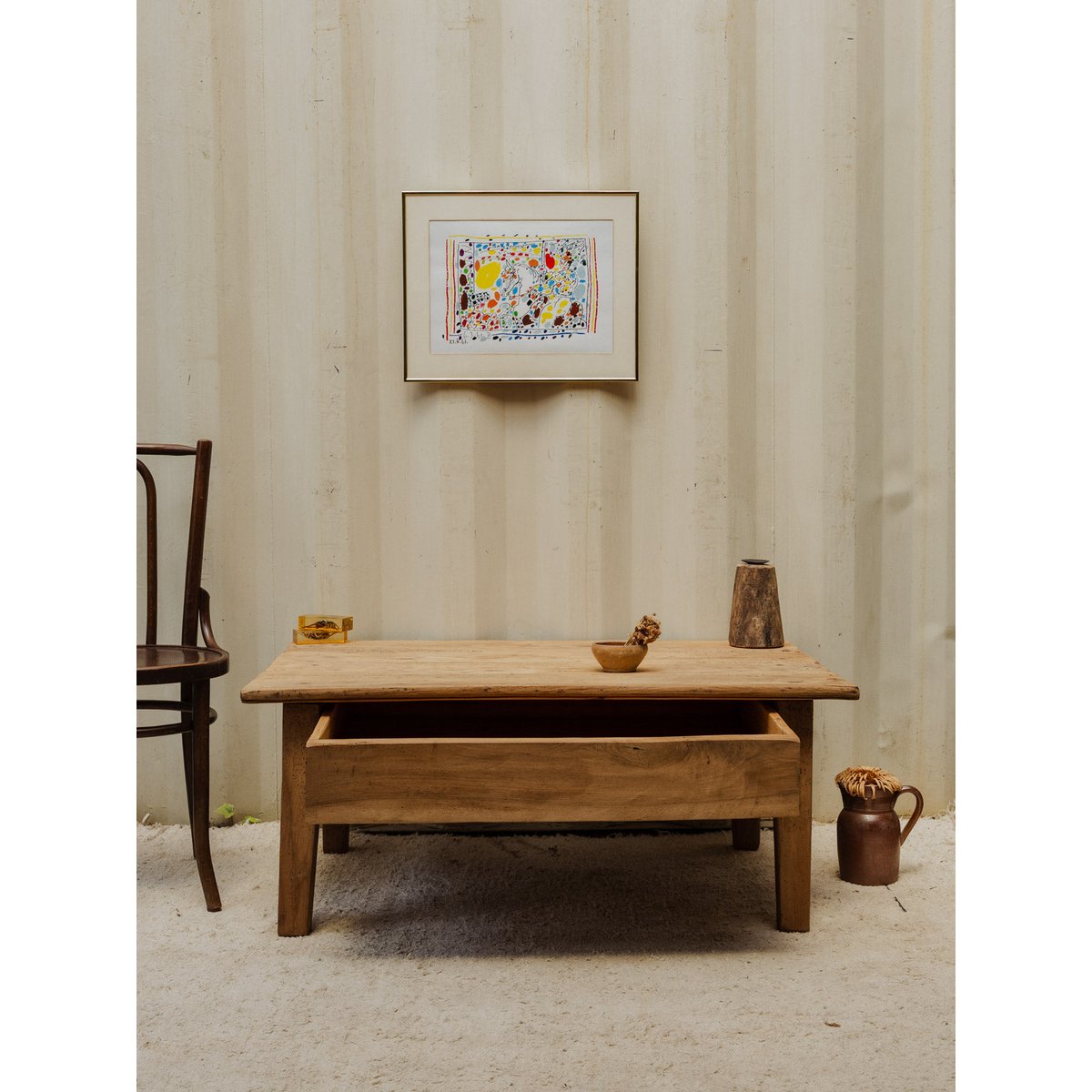 Table basse en bois Léonie N°1046 - Bon état bois clair, DEBONGOUT