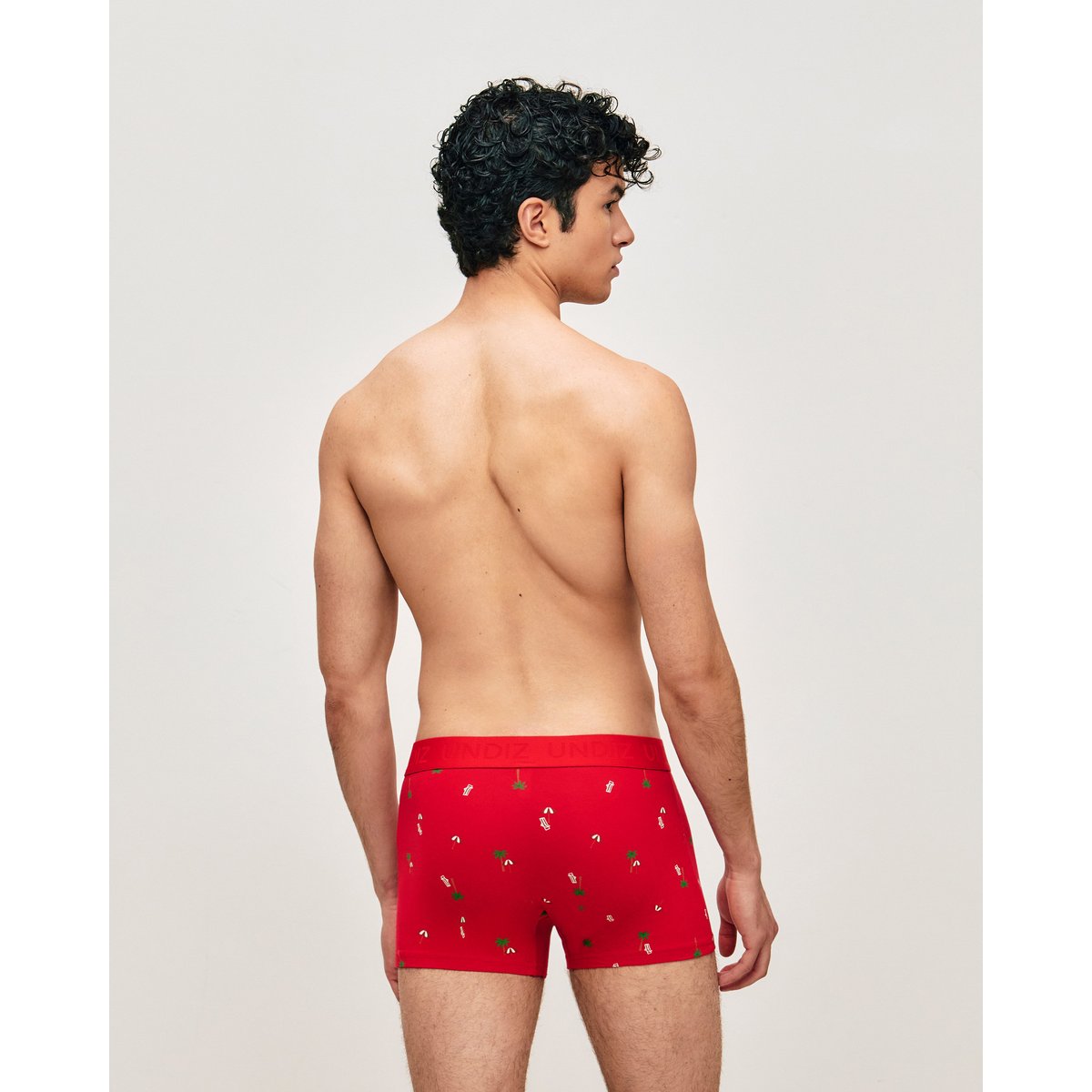 Boxer en coton motifs plage REPEATIZ PARAS rouge, UNDIZ