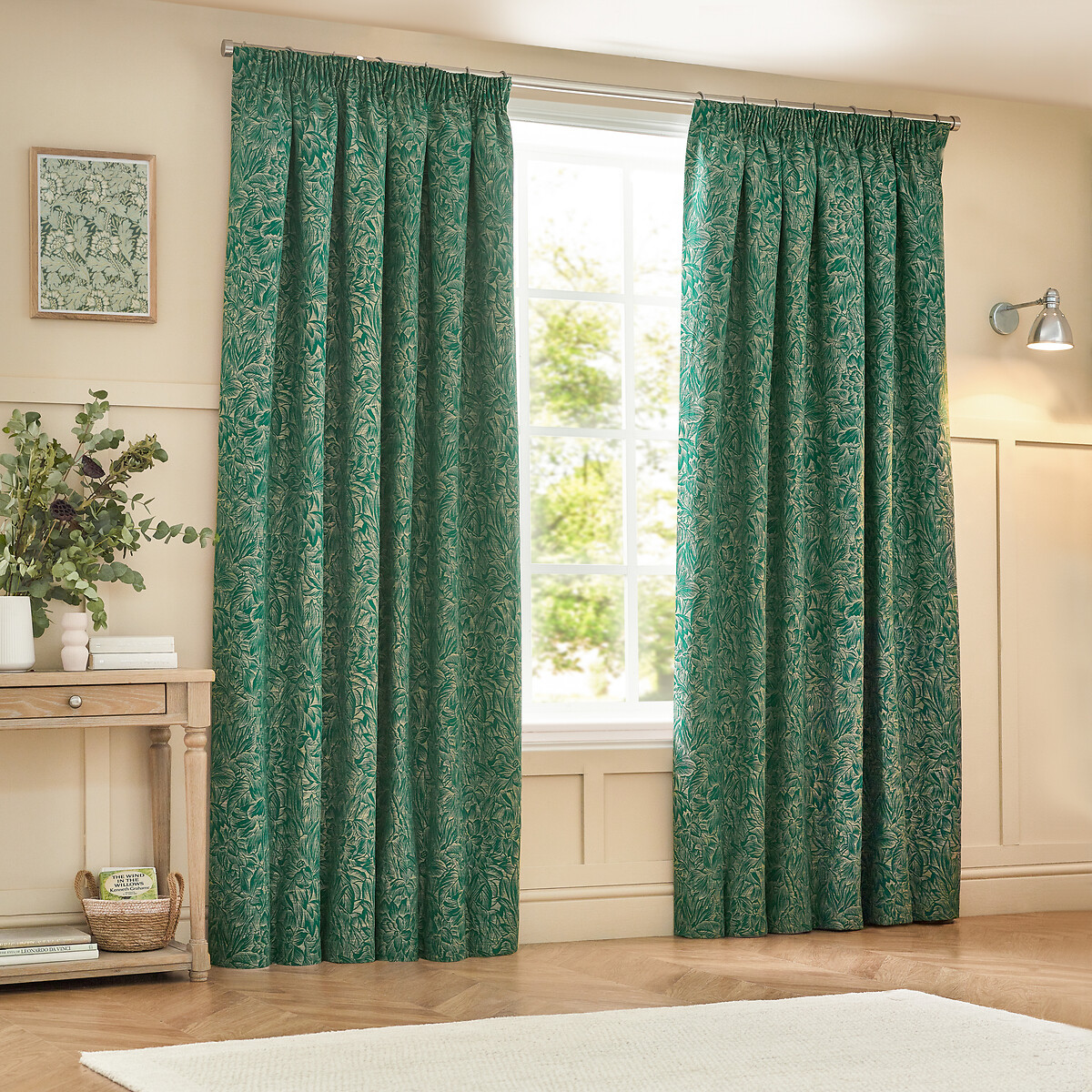 Grantley Pencil Pleat Curtains emerald, WYLDER