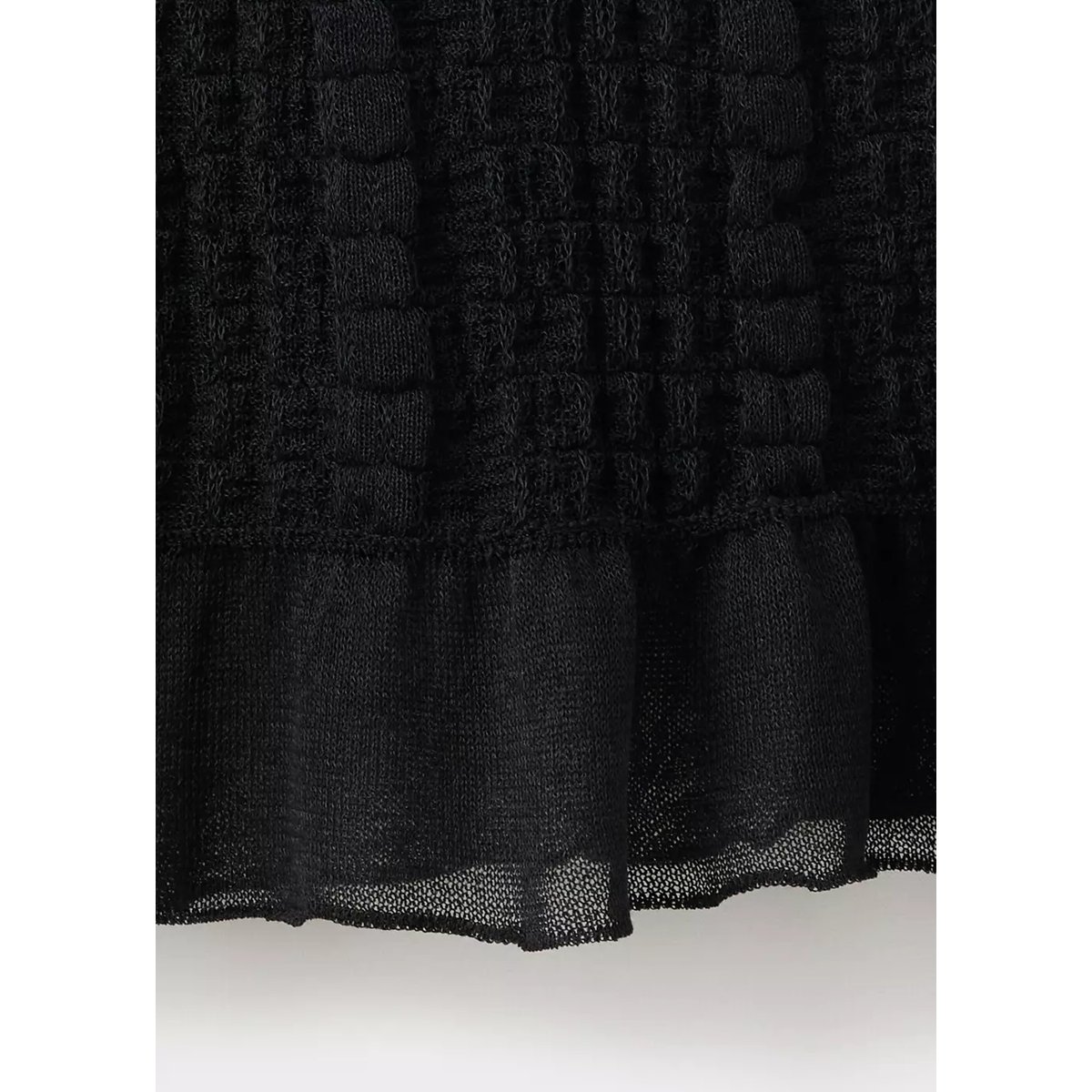 Top froncé semi-transparent noir, MANGO