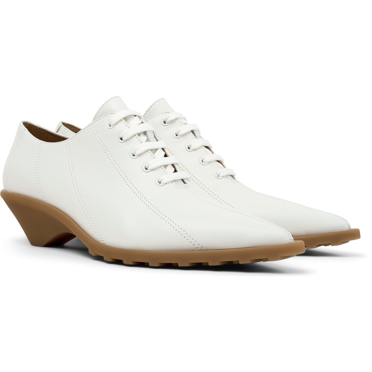 Derbies Cuir daim ANITA blanc naturel, CAMPER