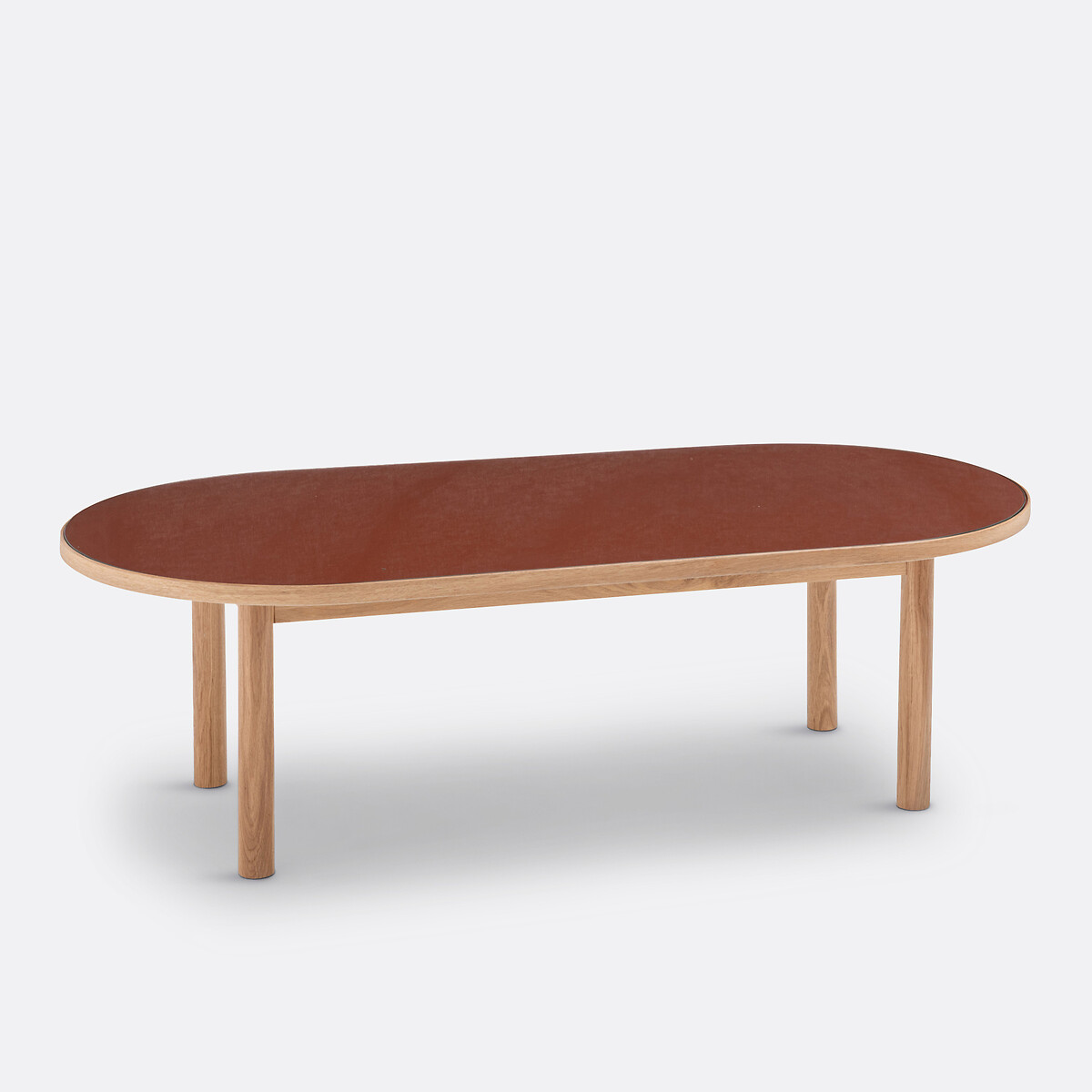 Table basse chêne, plaqué et verre, Evergreen terracotta, LA REDOUTE INTERIEURS