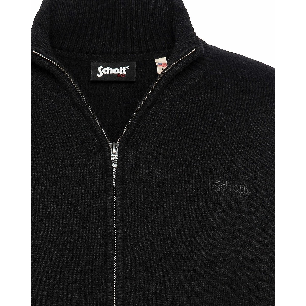 Lance3 Zipped Cardigan black, SCHOTT
