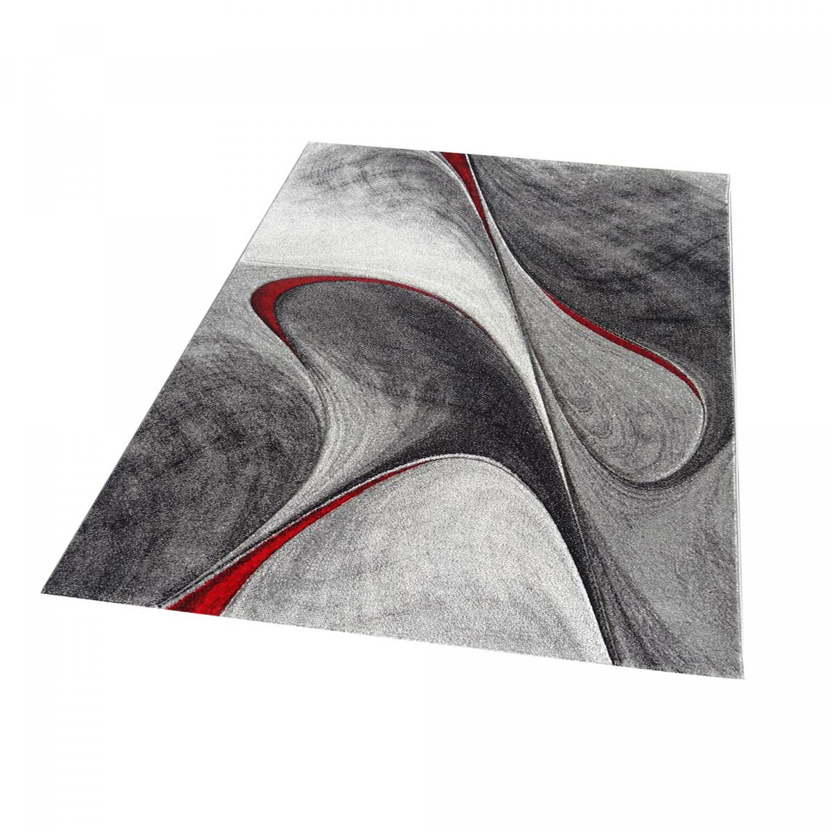 Tapis salon et chambre tissé motif géométrique LYN8 MADILA rouge, UN AMOUR DE TAPIS