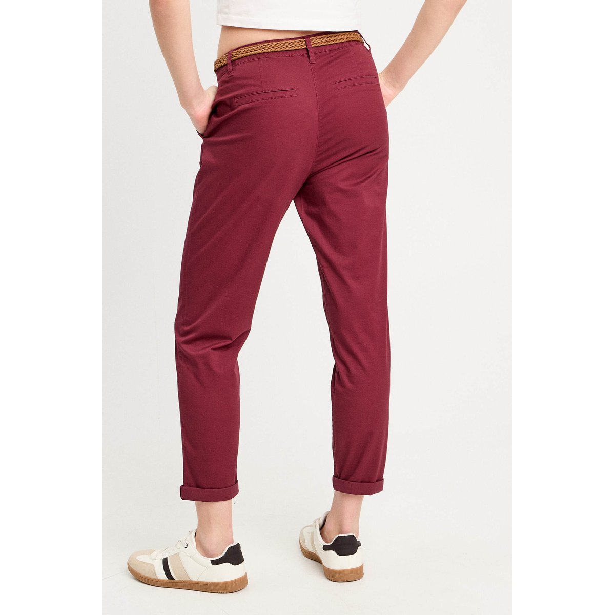 Pantalon chino 7/8ème bordeaux, CACHE CACHE