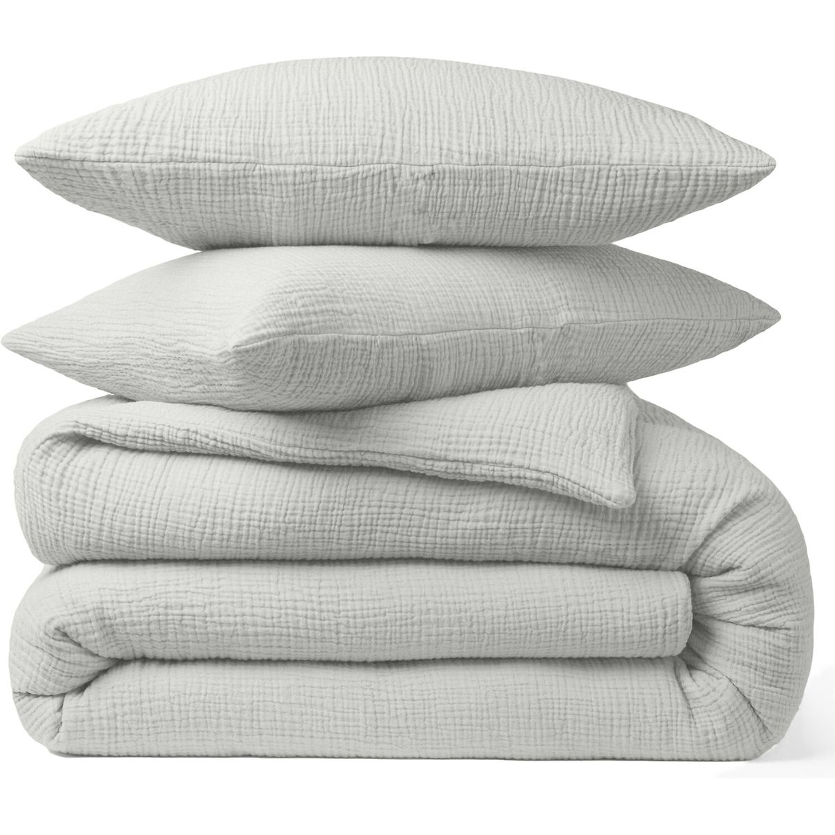 Taie d'oreiller 100% gaze de coton gris glacier, BATON ROUGE