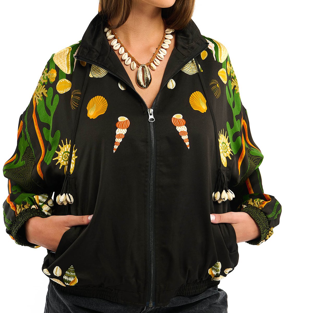 Veste bomber à motifs BETSIE noir, WILD
