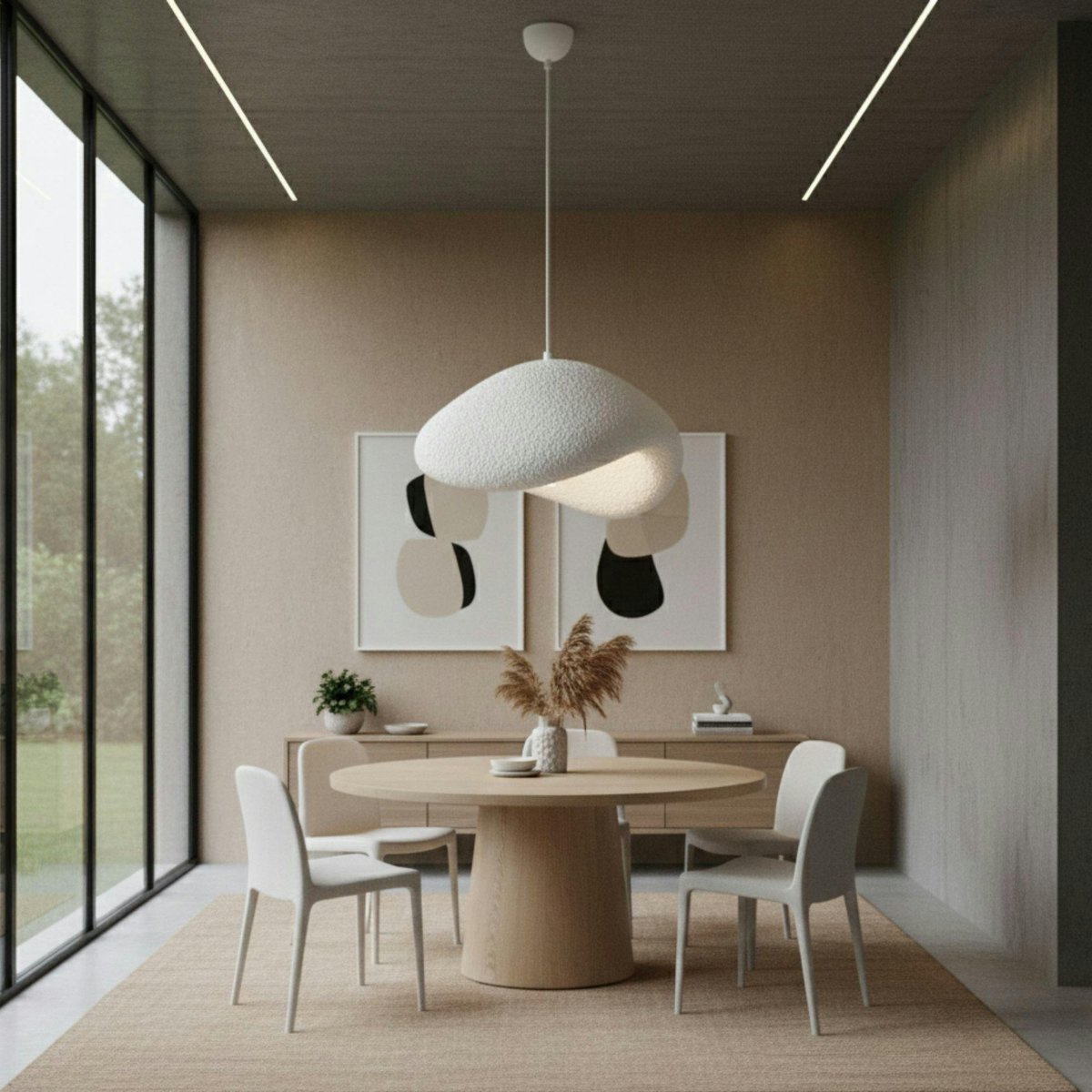 Suspension blanche design wabi-sabi 42 cm NOXIS blanc, PIER IMPORT