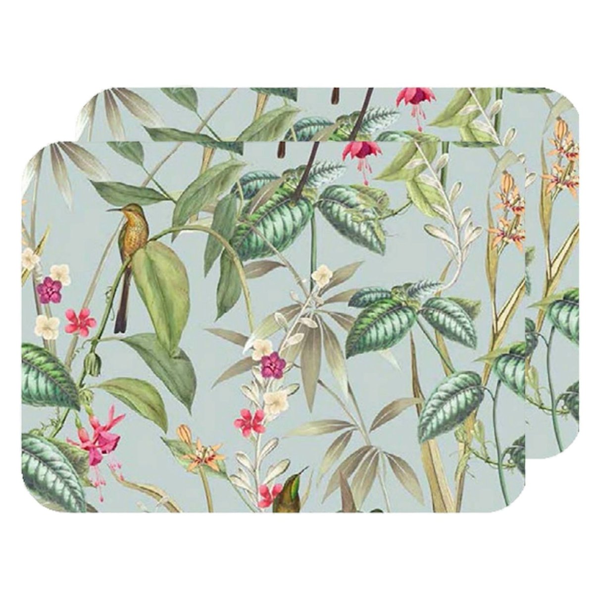 Lot de 2 sets de table motifs tropical BARBARA multicolore, TOILINUX