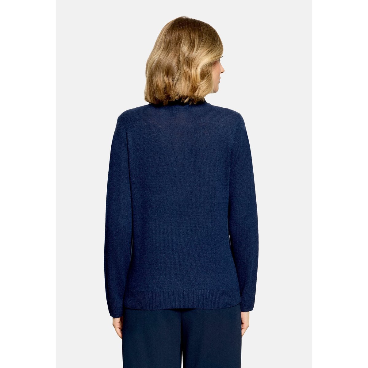 Pull en cachemire à col droit iris blue, BETTY BARCLAY