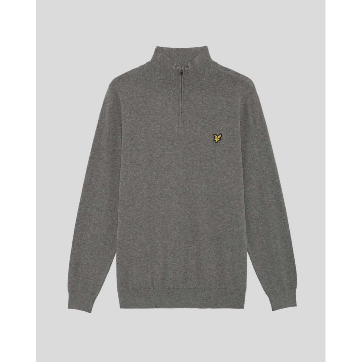 Pull camionneur performance zippé gris moyen chiné, LYLE & SCOTT