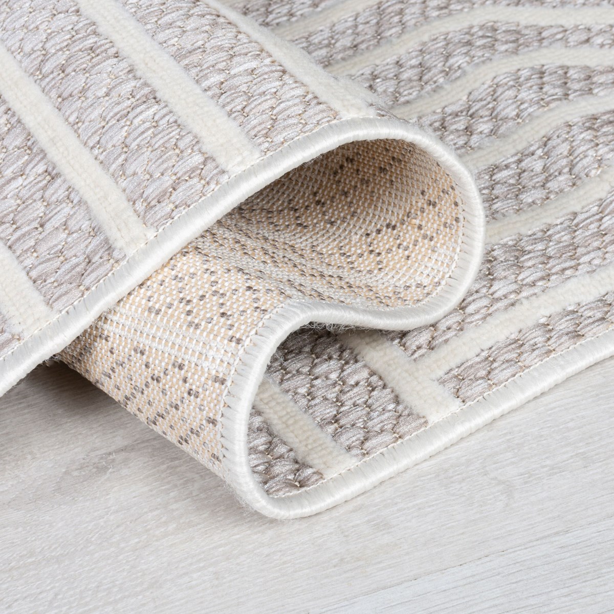 Tapis intérieur extérieur moderne BLOCO beige, NOVATREND