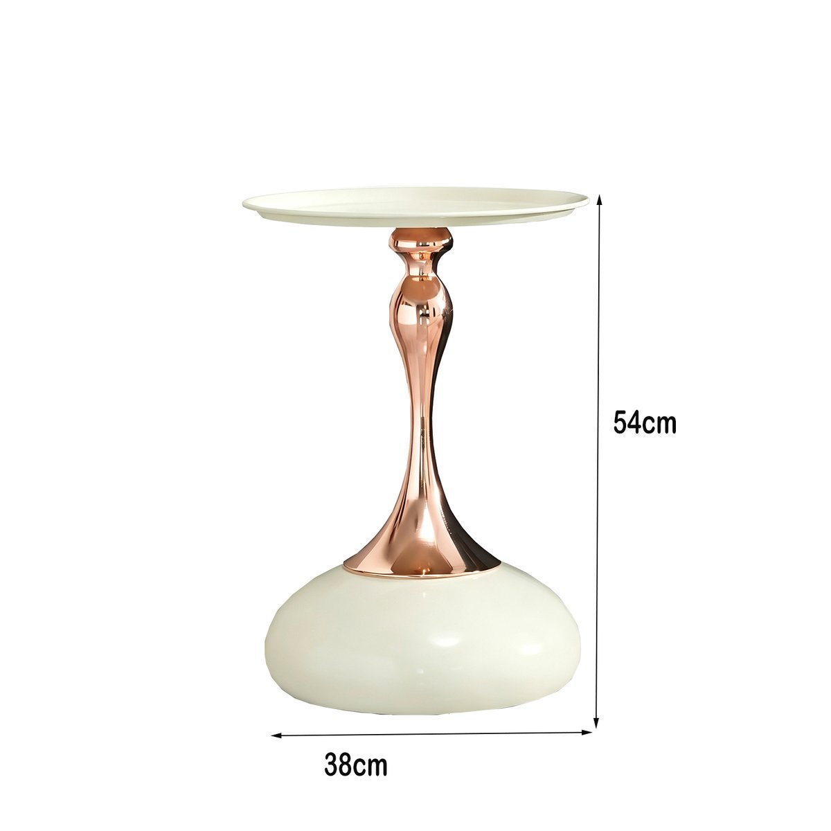 Table dappoint en métal ronde, CLIFTEND blanc, MEUBLES COSY