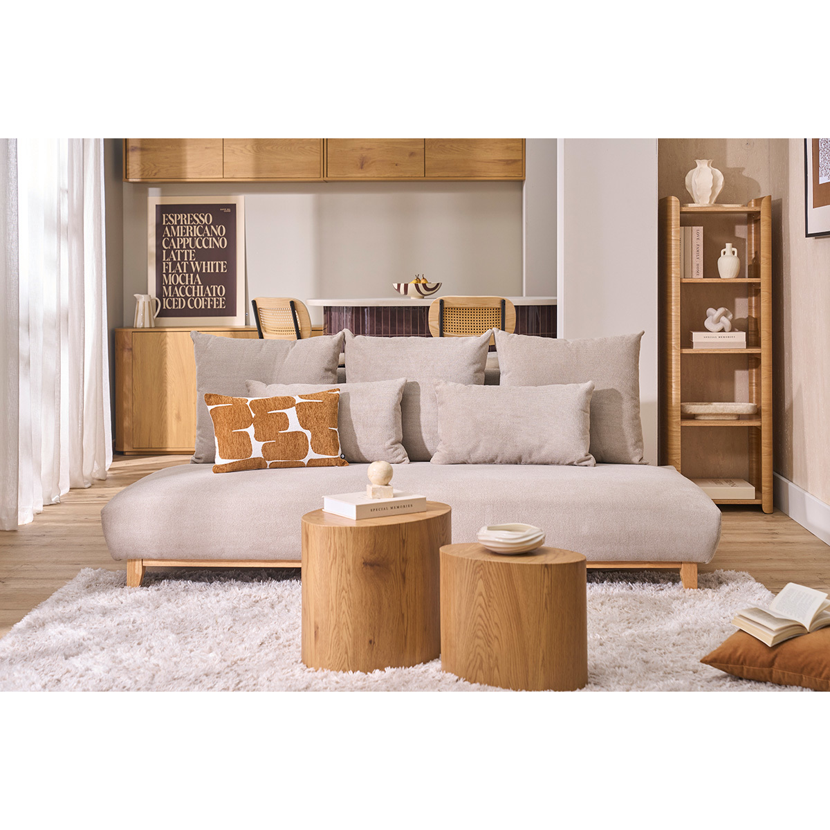 Étagère en bois clair frêne L46 cm NAHIA couleur unique, MILIBOO