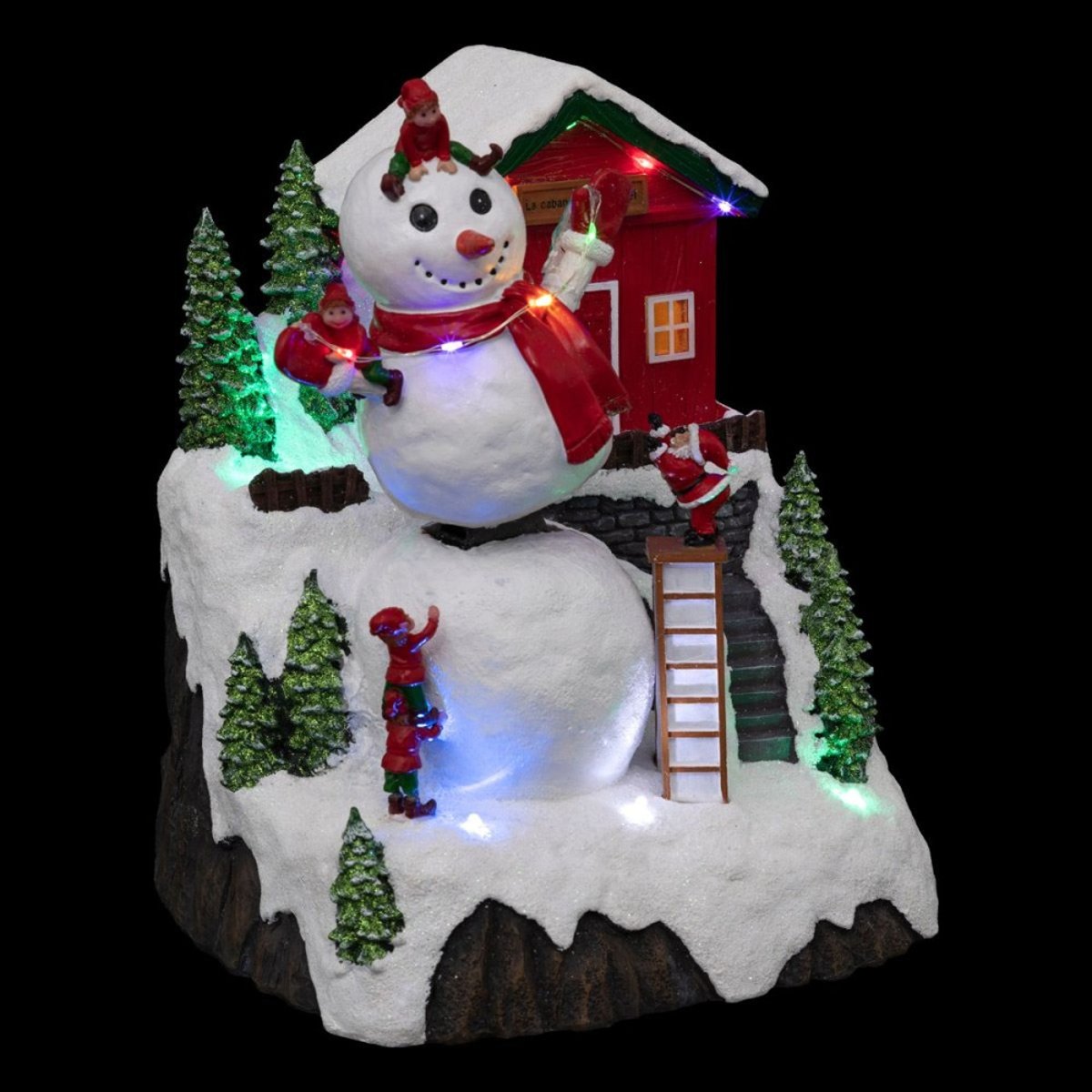 Village de Noël Bonhomme de neige 17 LED rouge, ATMOSPHERA