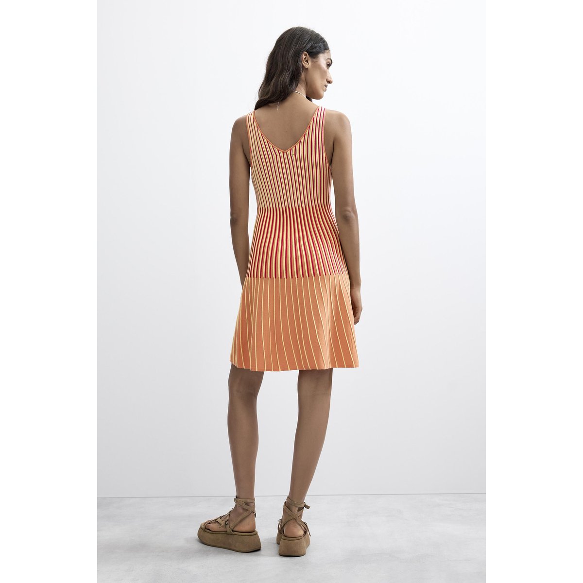 Robe en maille sans manches jaune, DESIGUAL