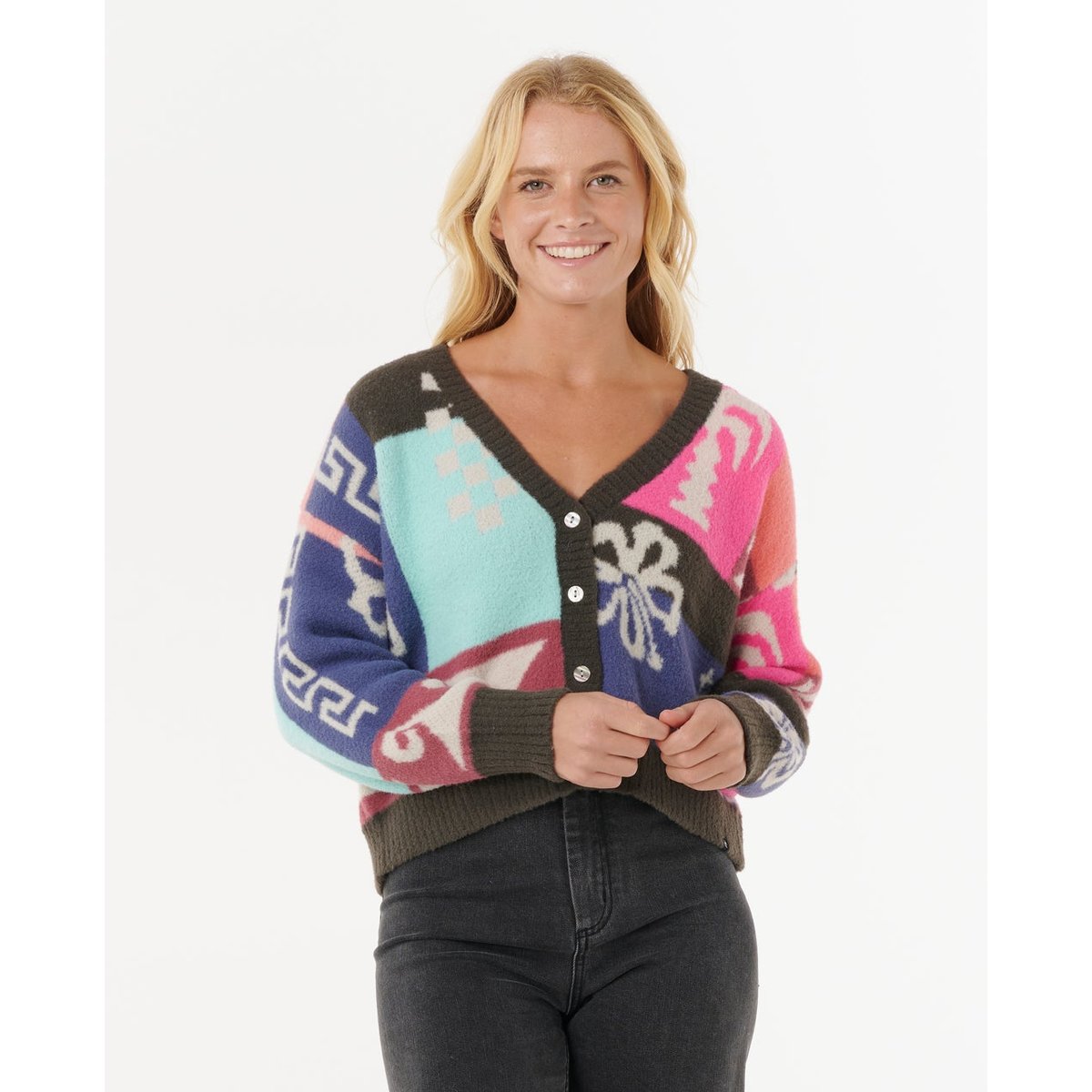 Cardigan en jacquard KEEPSAKES rose, RIP CURL