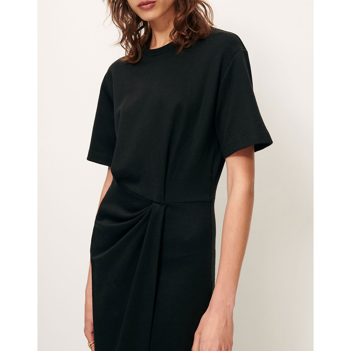Brera Mid-Length Dress with Short Sleeves black, SESSUN