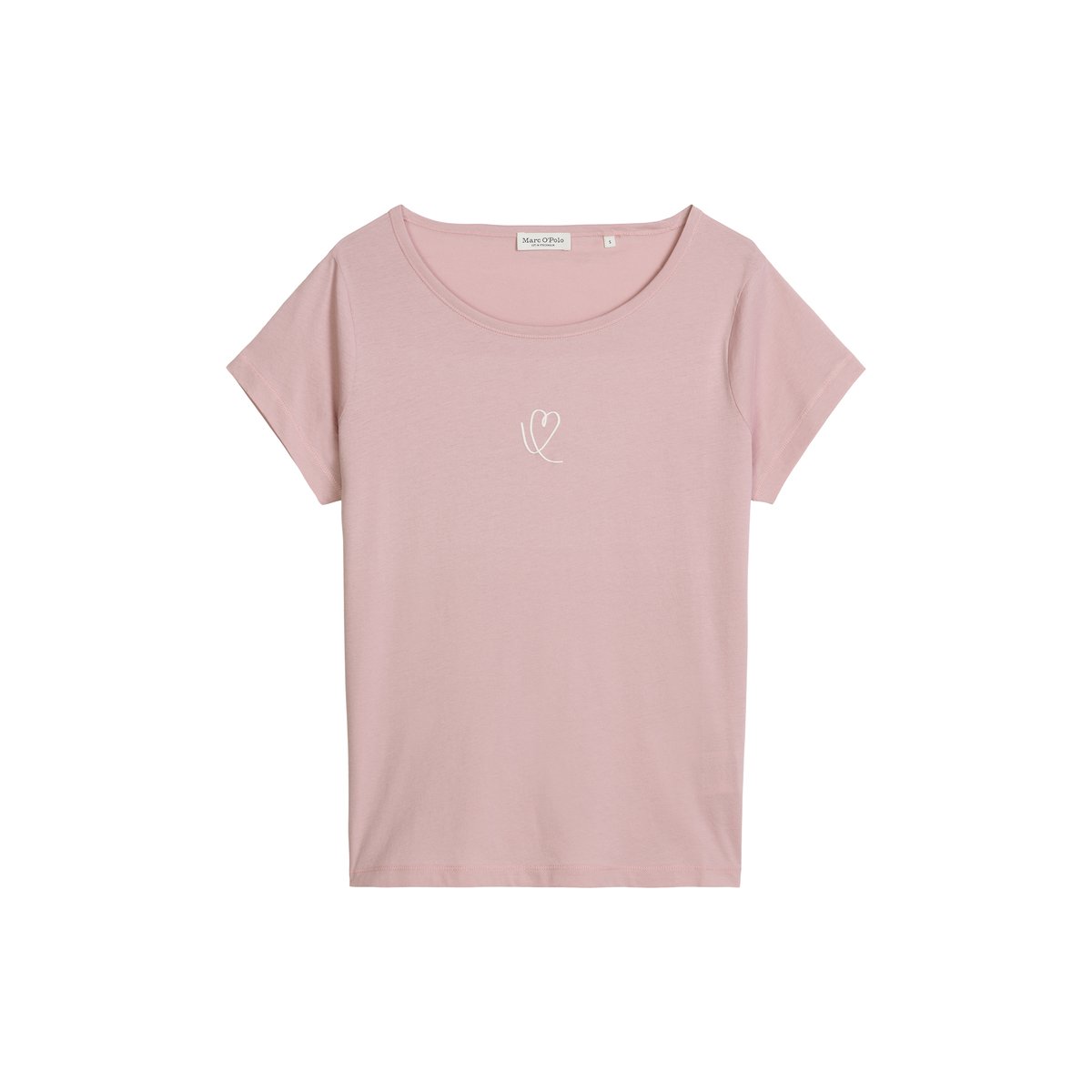 T-shirt regular en single jersey léger rose pale, MARC O'POLO