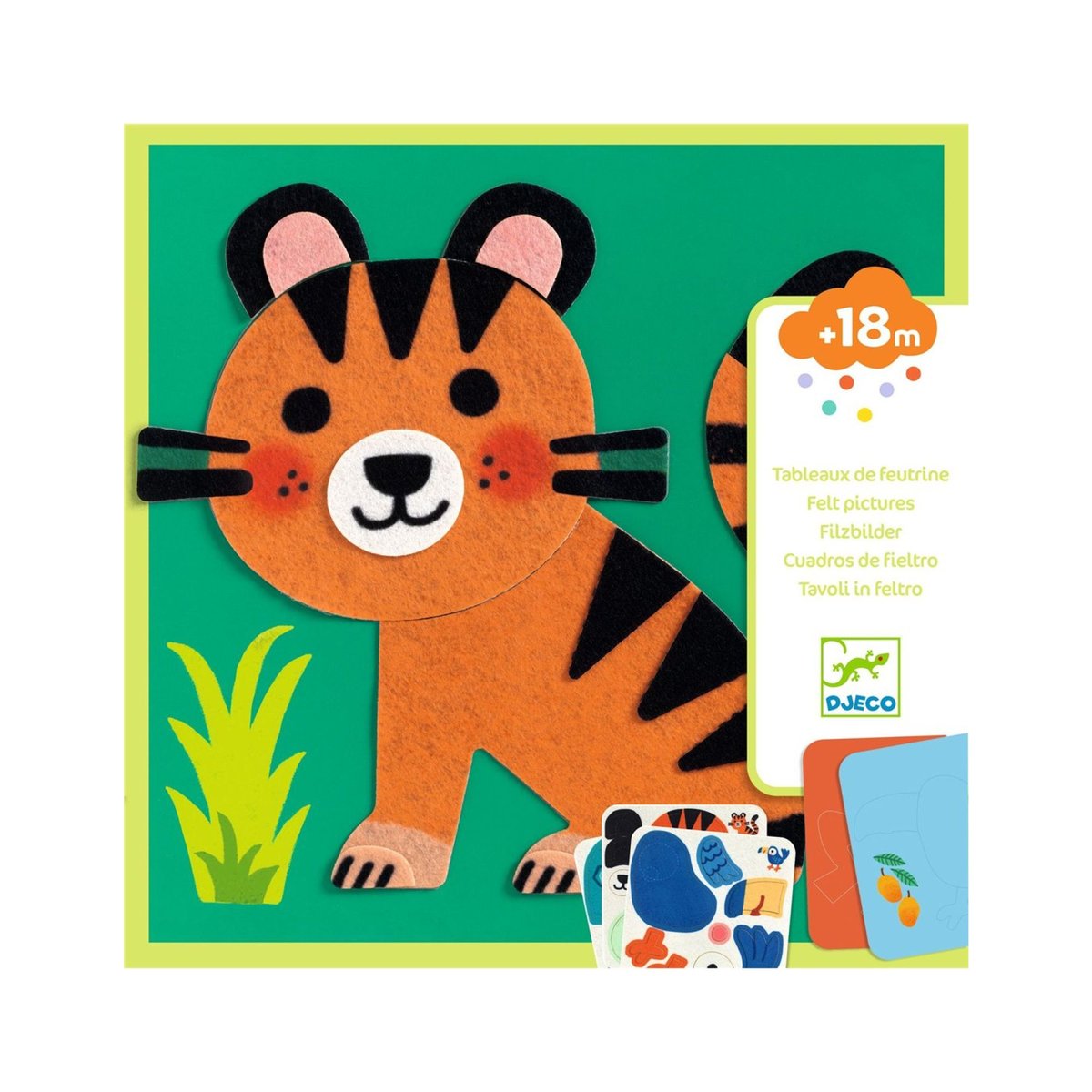 Tableaux de feutrine Animaux tout doux couleur unique, DJECO