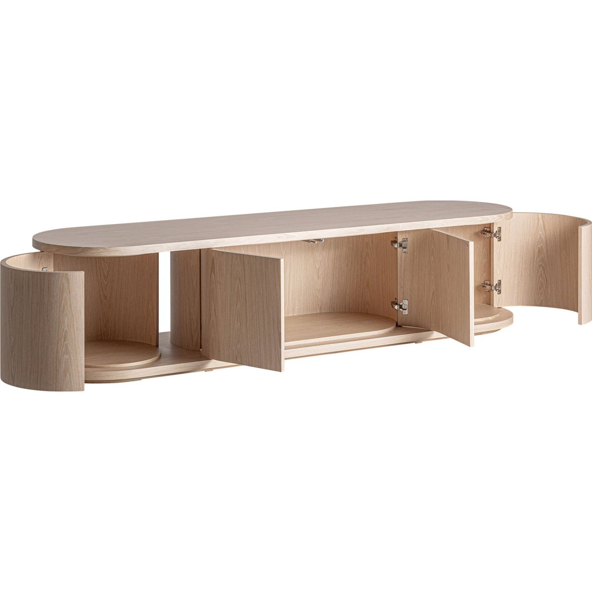 Meuble tv art déco en chêne S.KHARJ beige chêne clair, RECOLLECTION