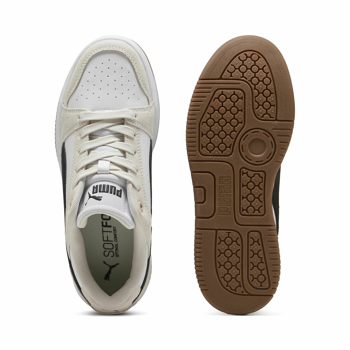 Baskets Rebound Low Suede blanc/noir, PUMA