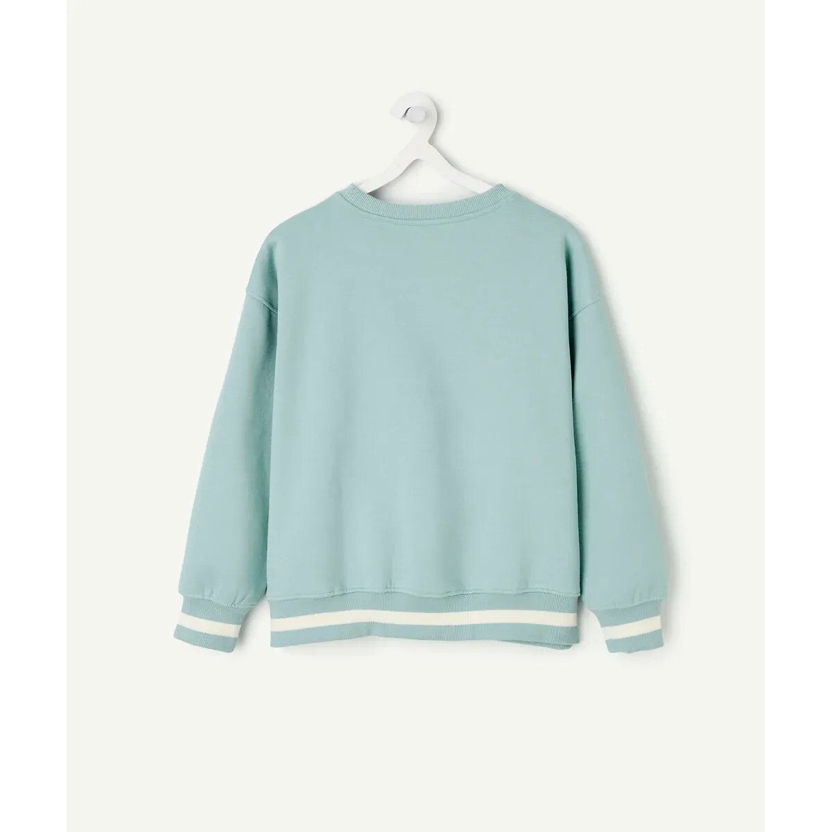 Sweat col rond bleu vert, TAPE A L'OEIL