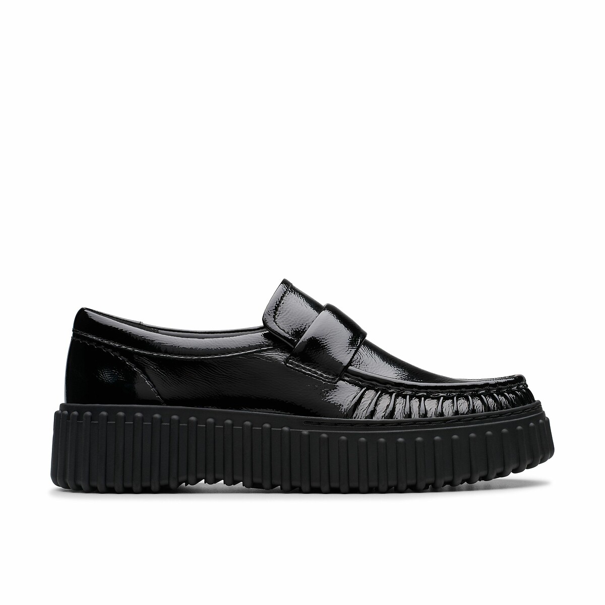 Mocassins en cuir verni Torhill noir verni, CLARKS