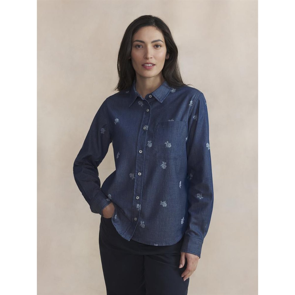 Chemise manches longues NOLYACHE chambray, TBS