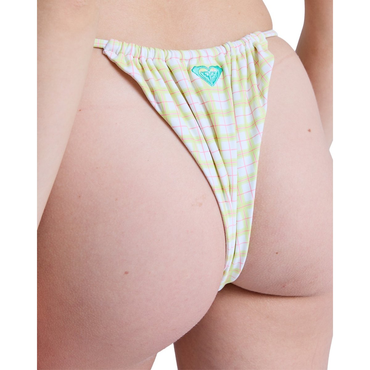 Bas de maillot de bain culotte bikini coupe Cheeky THE SWELL TS MODERATE. blanc cloud dancer swell plaid, ROXY
