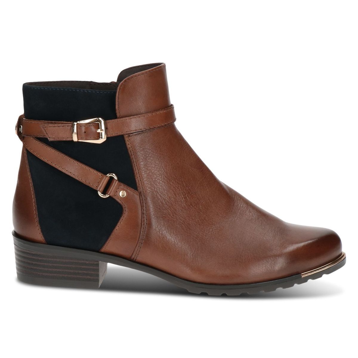 Bottine en cuir marron chocolat nubuck, CAPRICE