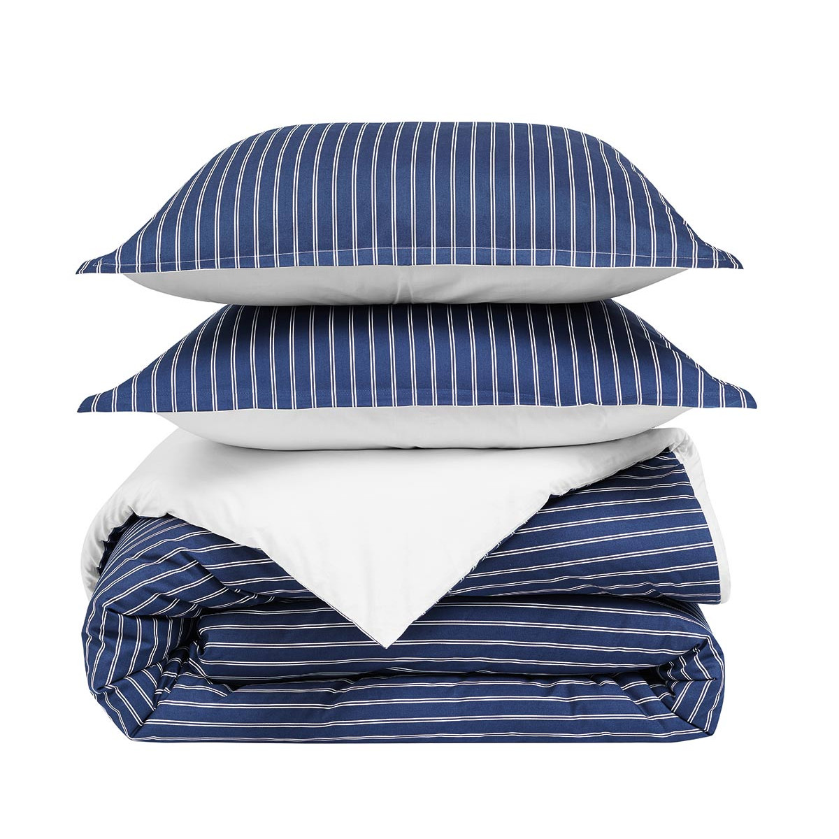 Housse de couette en percale de coton LINQUIST indigo, SENSEI MAISON