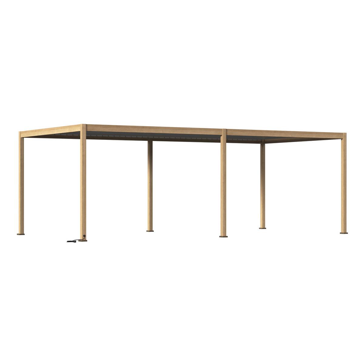 Pergola bioclimatique aluminium motorisée à LED 6x3m EVORA miel, HESPERIDE