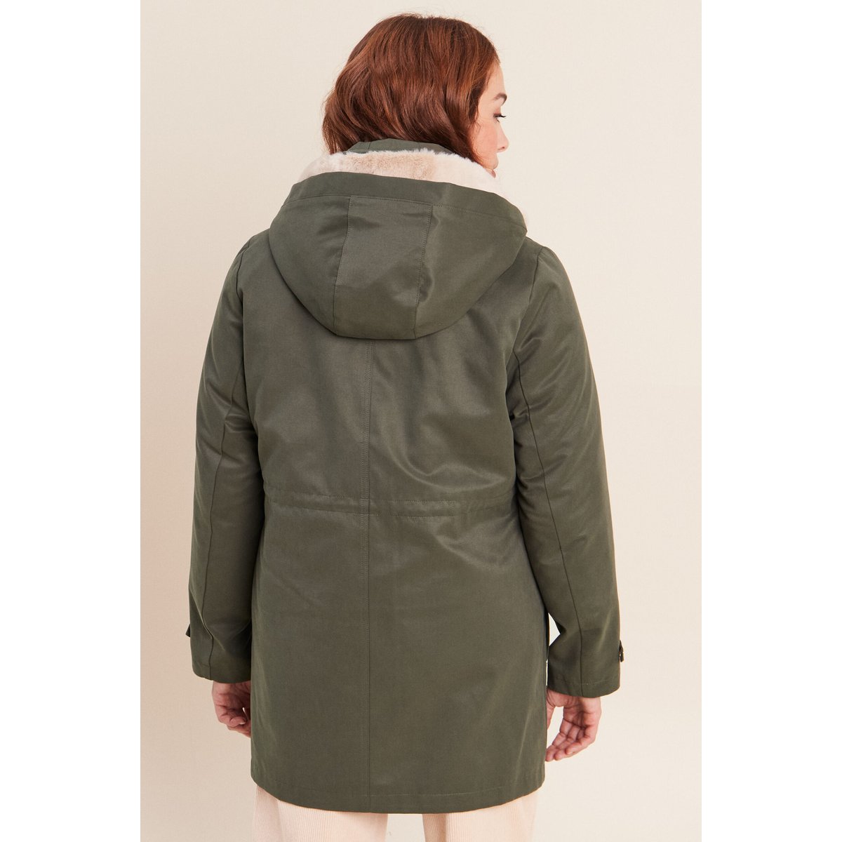 Parka cintrée 4 en 1 avec capuche vert kaki, BREAL