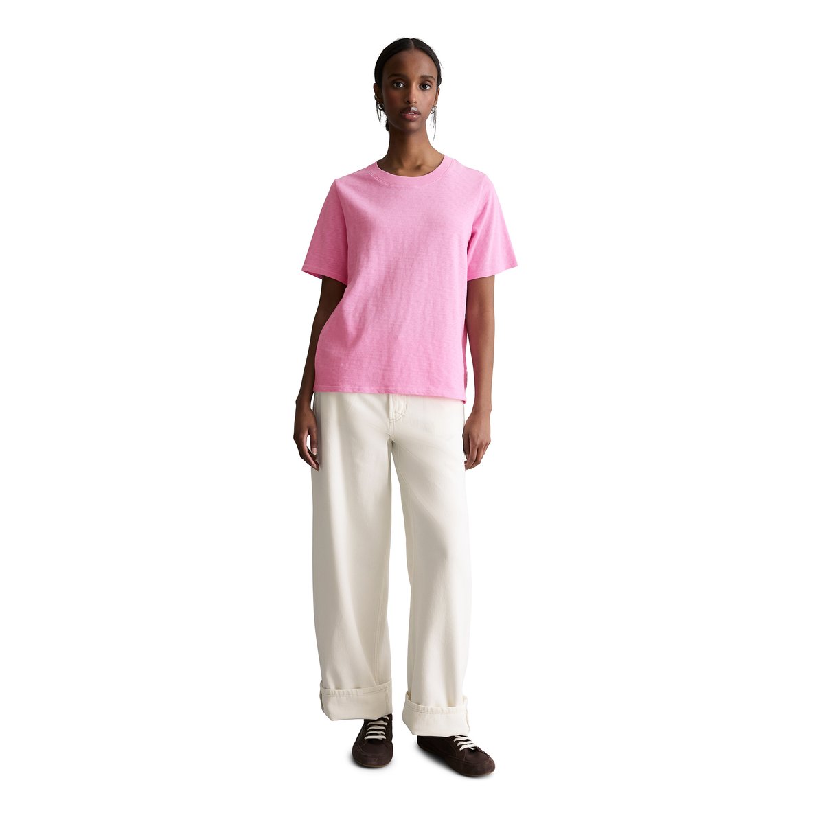 DfC T-shirt en jersey slub loose en coton bio doux rose pale, MARC O’POLO DENIM