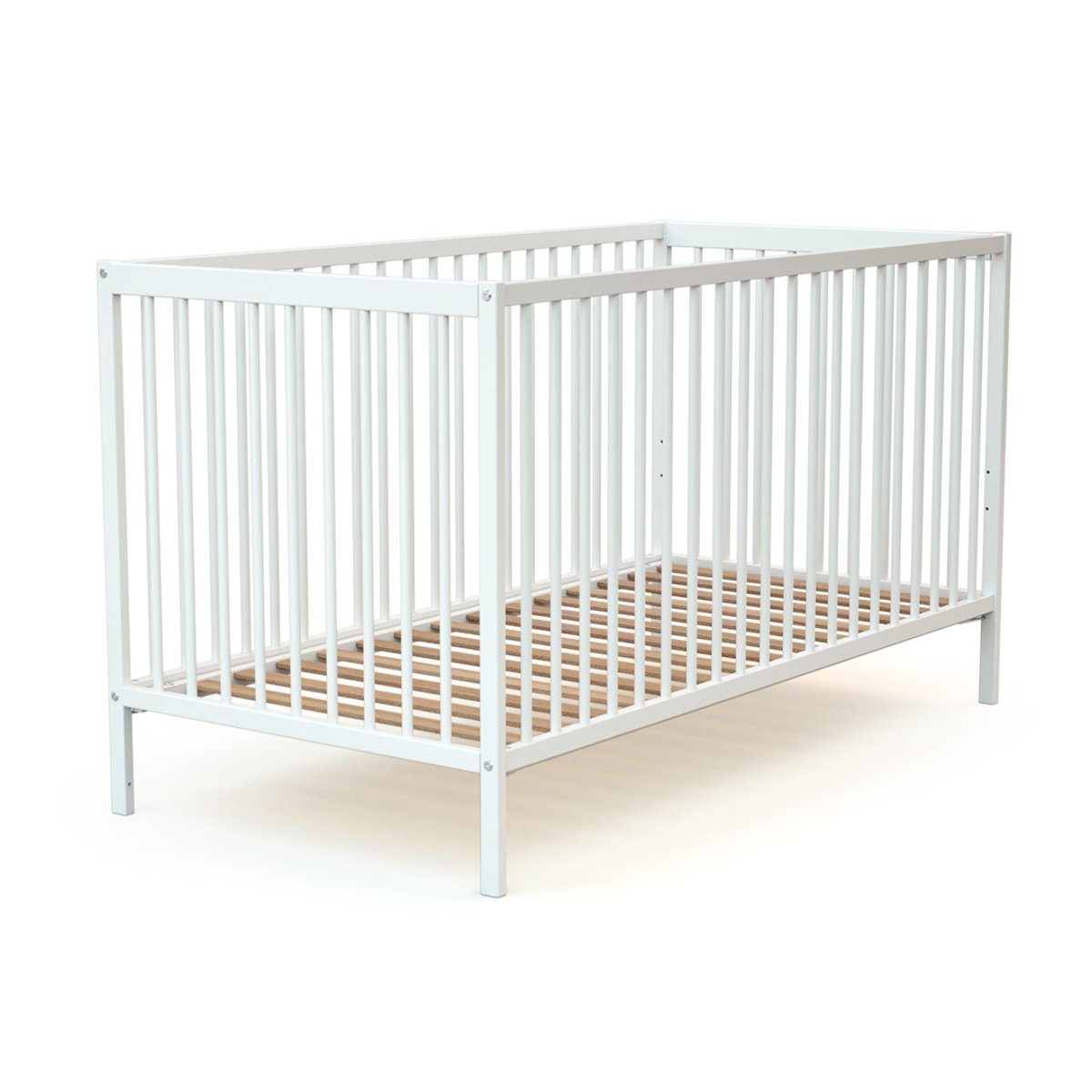 Lit bébé en bois avec matelas en bois ONE blanc, AT4