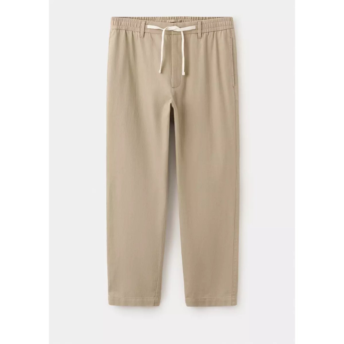 Pantalon relaxed fit en mélange de coton et lin beige, MANGO MAN
