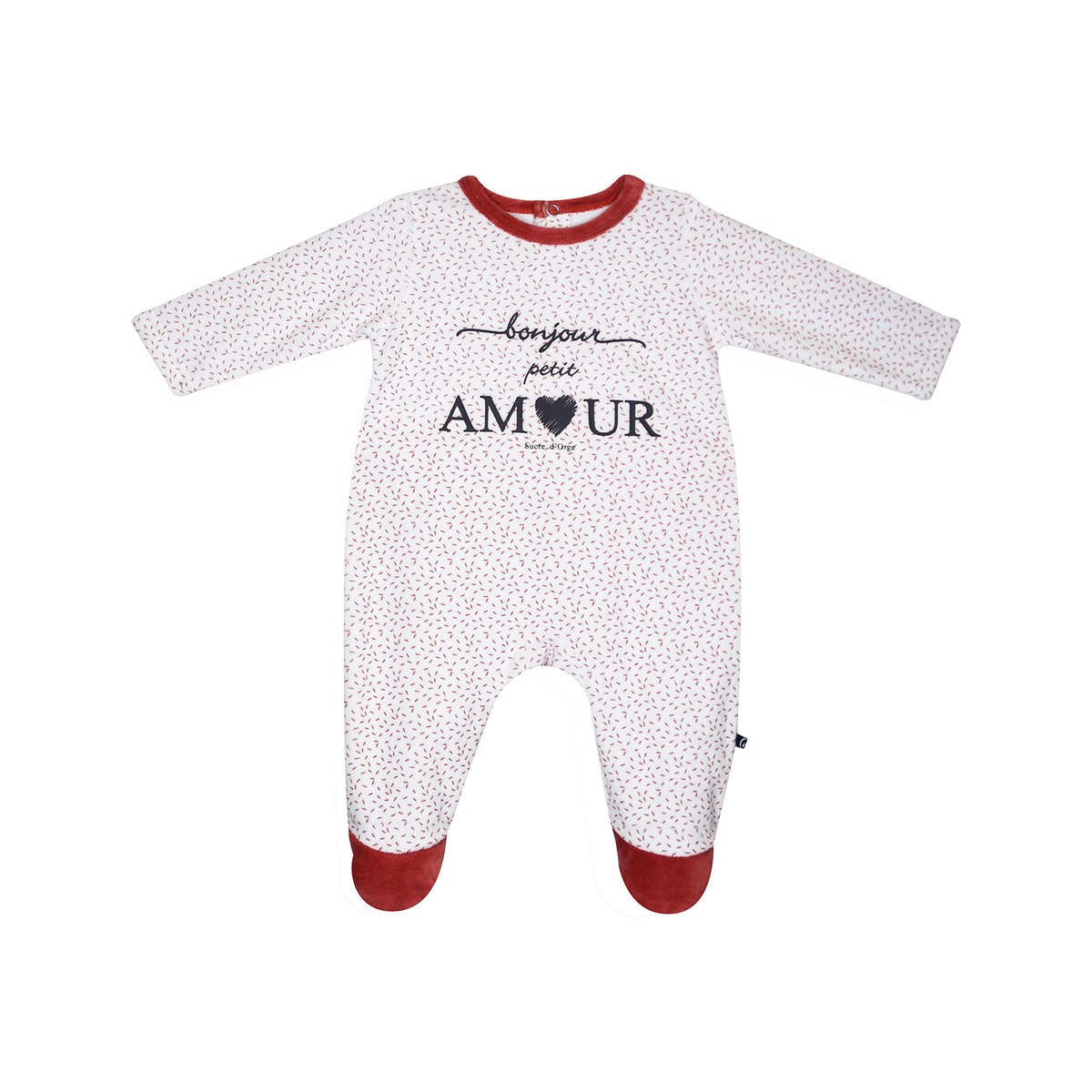 Dors bien moyra velours rase pont dos bebe blanc, SUCRE D'ORGE