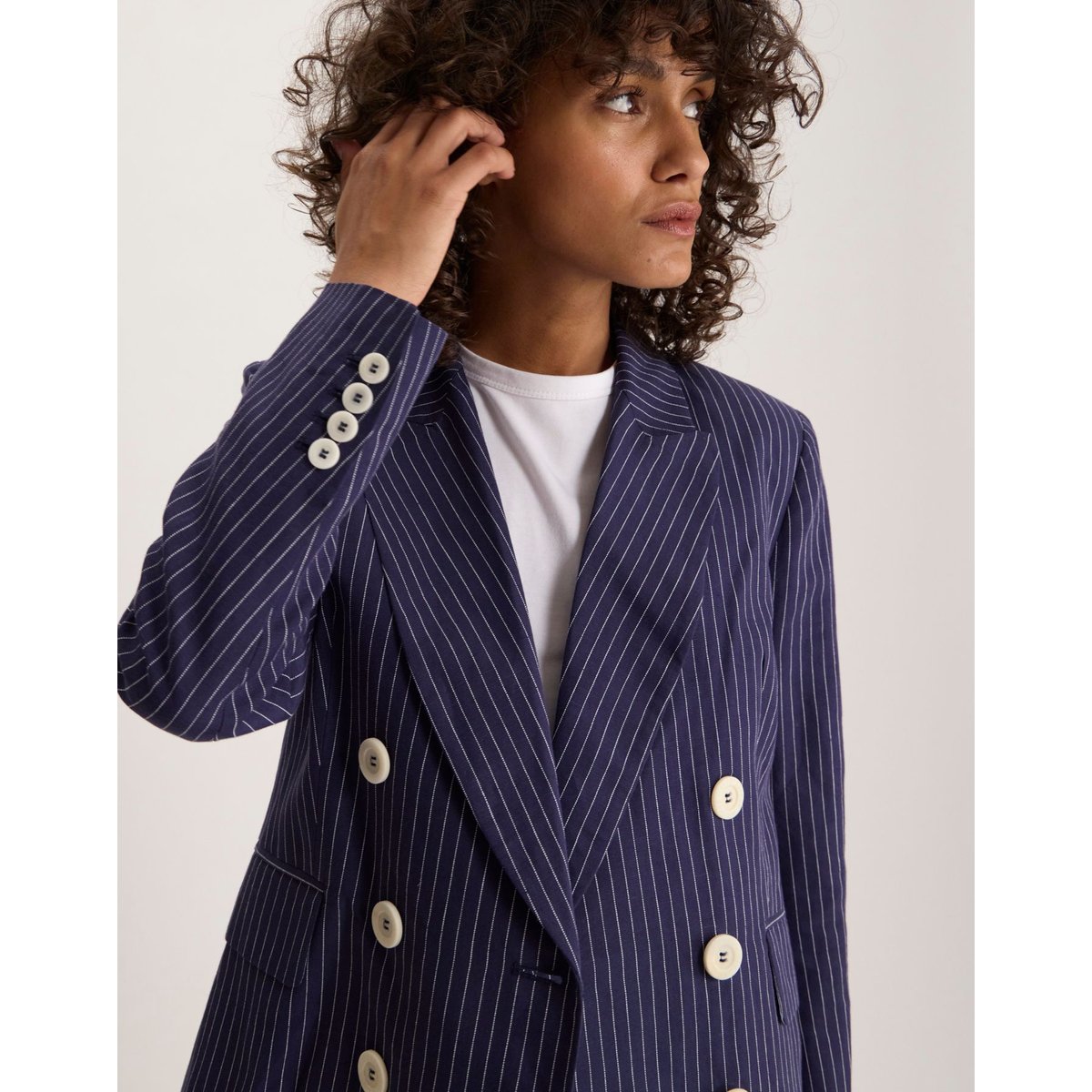 Veste June en lin rayé, INES DE LA FRESSANGE PARIS