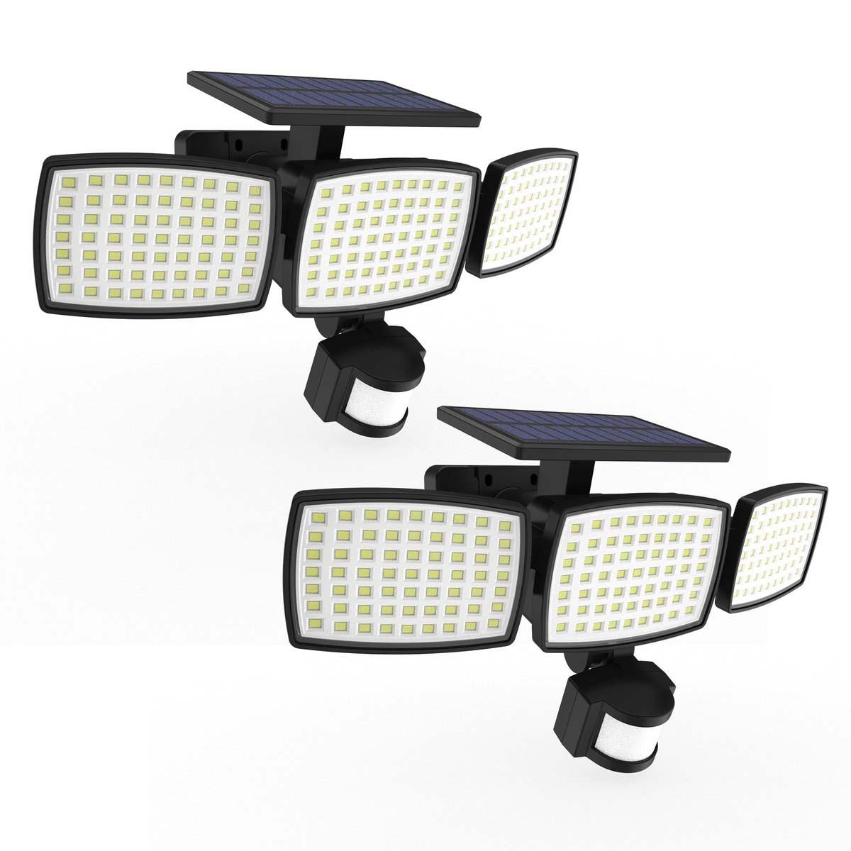Lot de 2 Projecteurs solaires sensor SPARKY noir, LUMISKY