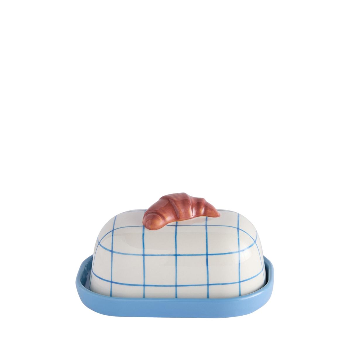 Beurrier à motif croissant claude blanc/bleu, NEXT