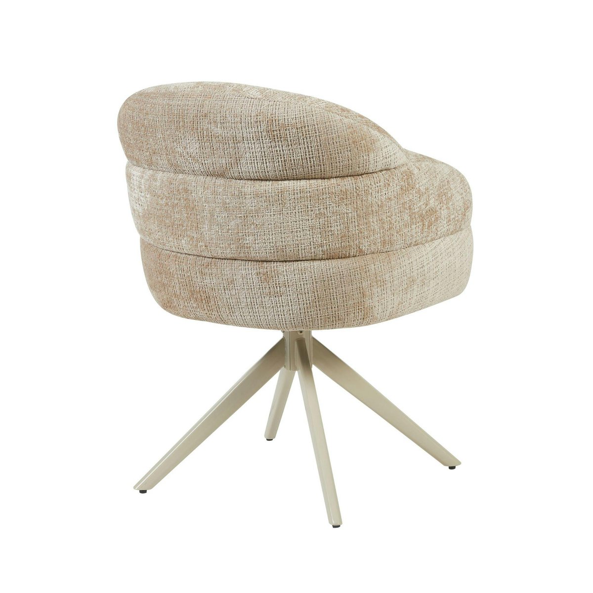 Chaise arrondie pivotante dossier structuré (lot de 2) CORTINA beige, PIER IMPORT