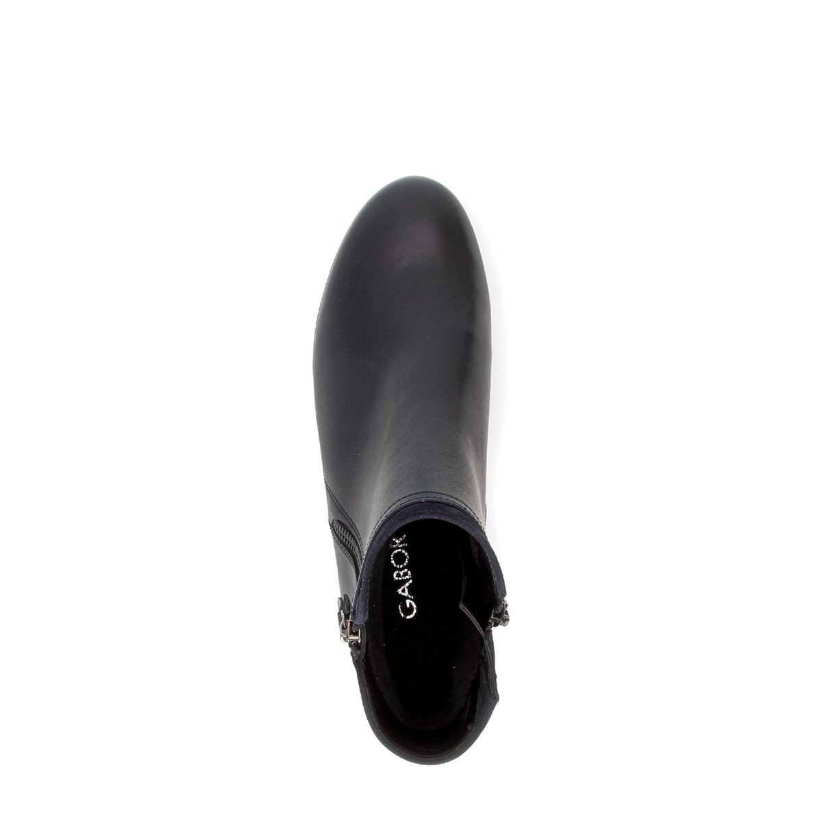 Bottines en cuir lisse à talon décroché bleu, GABOR
