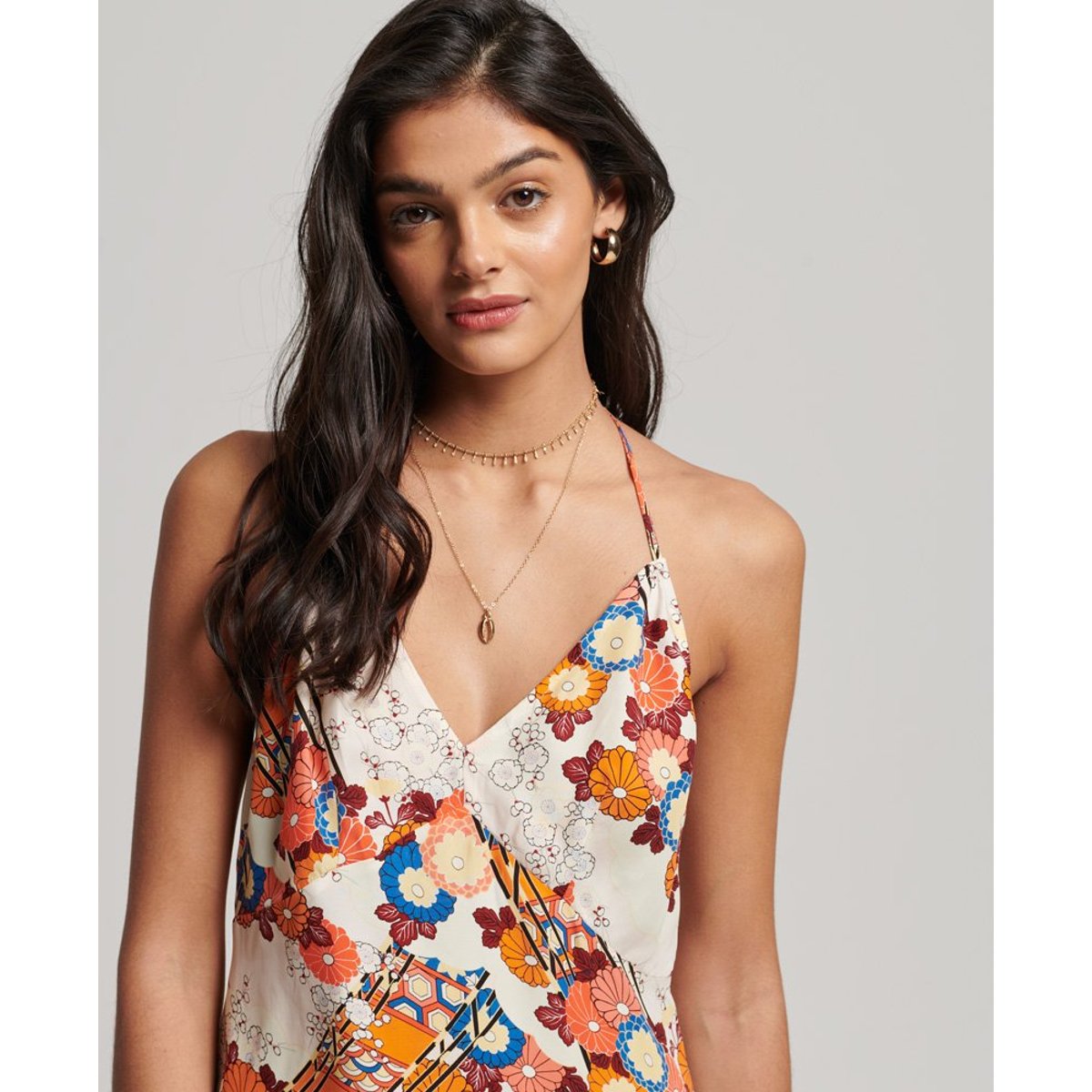 Robe nuisette courte imprimée kam à fleurs, SUPERDRY
