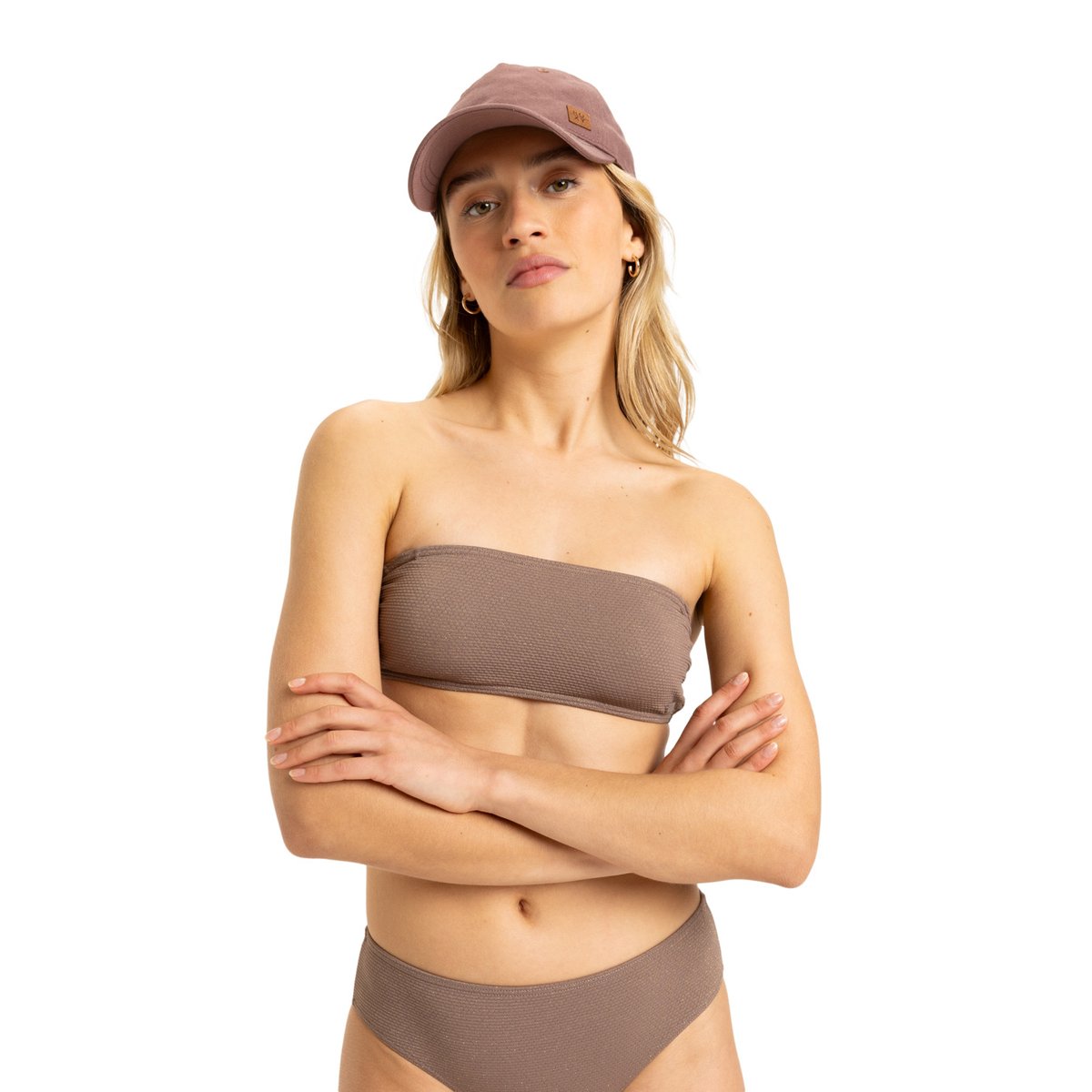 Haut de maillot de bain bandeau LASCA. marron deep taupe, ROXY