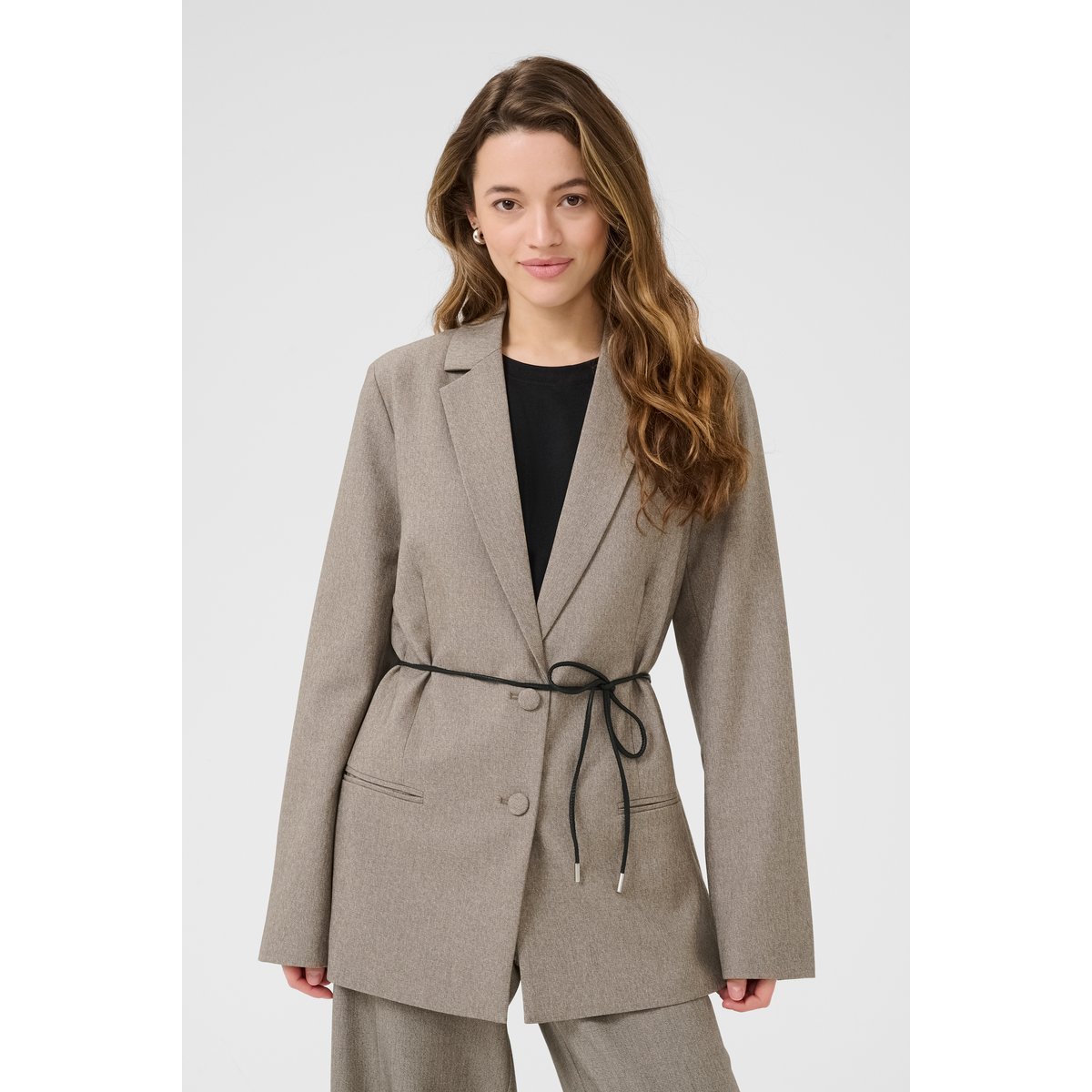 Blazer beige feather gray melange, KAFFE