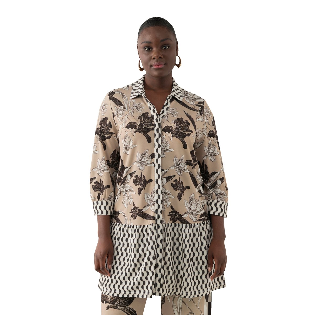 Tunique en tissu fluide slinky beige, ULLA POPKEN